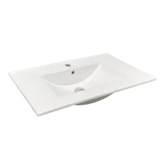 Тумба-умывальник Comforty Кемер-75 антрацит/дуб тёмно-коричневый с раковиной Comforty 75E